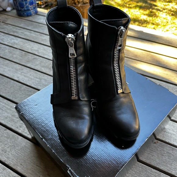 Rag & bone Shiloh Zip High Block Heel Combat Boots 40 10 - Picture 3 of 9